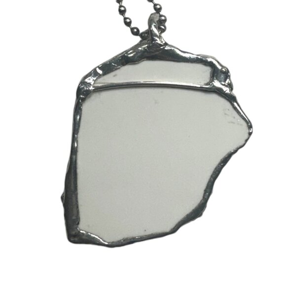 Broken China Teddy Bear w/ Presents Pendant Encased in Silver Bezel Handcrafted - Picture 5 of 14